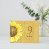 Papyrus Sunflower Wedding Tischnummer (Stehend Vorderseite)