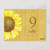 Papyrus Sunflower Wedding Tischnummer (Rückseite)