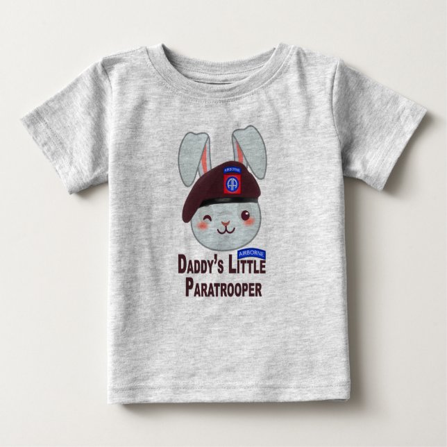 "Papys kleiner Fallschirmjäger-Bunny" Baby T-shirt (Vorderseite)