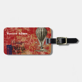 Par Avion Vintag Heißluftballon Gepäckanhänger