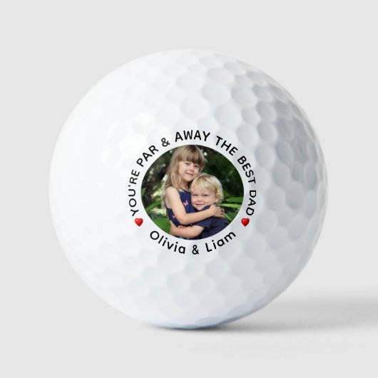 "Par & Away the Best Vater" Personalisierte Golfbä Golfball (Vorderseite)