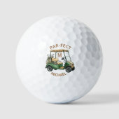 Par-fekte maßgeschneiderte Monogramm-Namens-Golfbä Golfball (Vorderseite)
