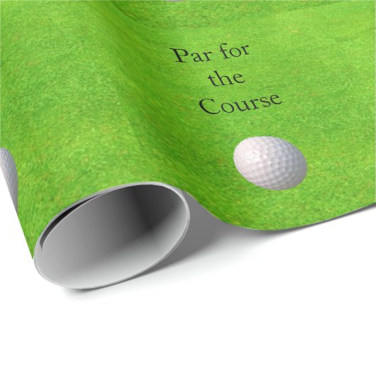 Par for the Course with Golf Ball Geschenkpapier (Rolleneckpunkt)