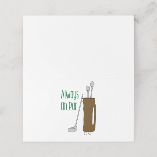 Par Golf Platzkarte (Außenseite Aufgefaltet)