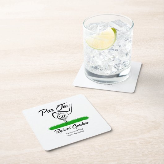 Par Off for an UnForeGettable 50th Birthday Party Rechteckiger Pappuntersetzer (Vor Ort)