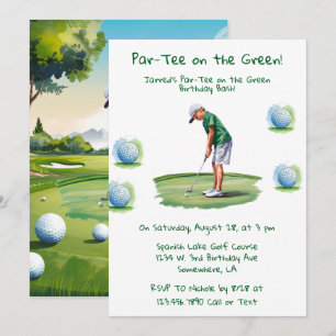 Par-T-Shirt auf dem Green Golf Boy Birthday Bash Einladung