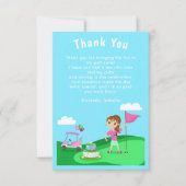 Par-T-Shirt Chibi Girl Birthday Golf Danke Karte (Vorderseite)