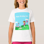 Par-T-Shirt Chibi Girl Birthday Golf Party T-Shirt (Vorderseite)