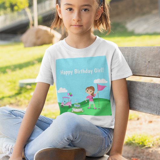 Par-T-Shirt Chibi Girl Birthday Golf Party T-Shirt