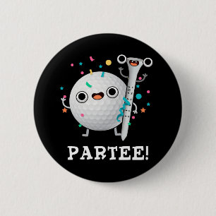 Par-T-Shirt Funny Golf Pun Dark BG Button
