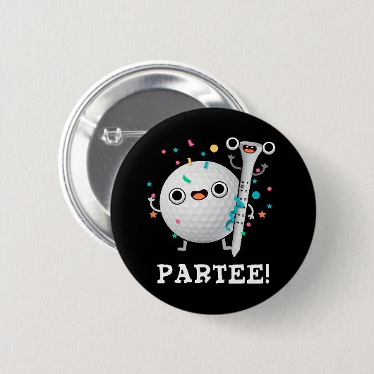 Par-T-Shirt Funny Golf Pun Dark BG Button (Vorne & Hinten)