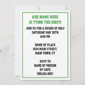 Par-T-Shirt Golf Bachelor Party einladen Einladung (Rückseite)