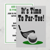 Par-T-Shirt Golf Bachelor Party einladen Einladung (Vorne/Hinten)