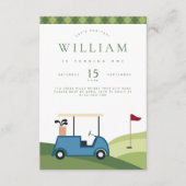 Par T-Shirt Golf Raute Muster Geburtstag Begleitkarte (Vorderseite)