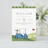 Par T-Shirt Golf Raute Muster Geburtstag Begleitkarte (Stehend Vorderseite)