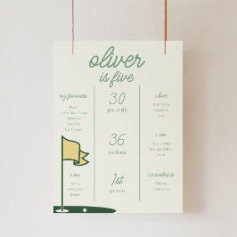 Par-T-Shirt Golf Themed Meilenstein Poster