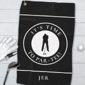 Par T-Shirt Golfer Funny Spaß Monogram Black für i Golfhandtuch