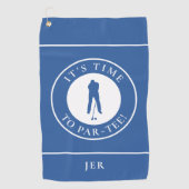 Par T-Shirt Golfer Funny Spaß Monogramm für ihn Bl Golfhandtuch (Vorderseite)