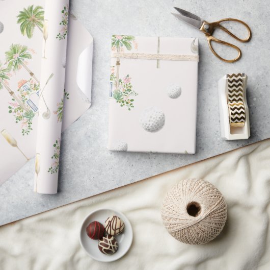 Par-T-Shirt in Palm Springs | Golf Bachelorette Geschenkpapier (Kunsthandwerk)