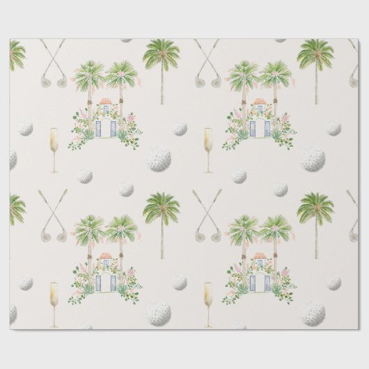 Par-T-Shirt in Palm Springs | Golf Bachelorette Geschenkpapier (Flach)