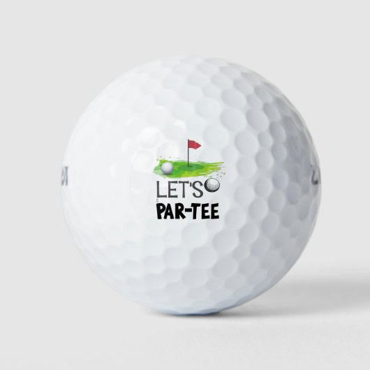 Par T-Shirt mit Golfflagge Golfball (Vorderseite)