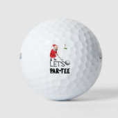 Par T-Shirt mit Weihnachtsmann golfen Weihnachten Golfball (Vorderseite)