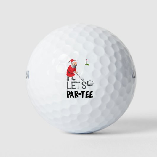 Par T-Shirt mit Weihnachtsmann golfen Weihnachten Golfball (Vorderseite)