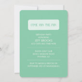 Par-T-Shirt Time Golf Thema Geburtstag Einladung (Rückseite)