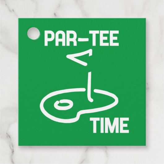 Par-T-Shirt Time White Geschenkanhänger (Vorderseite)