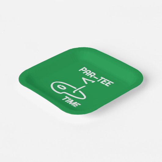 Par-T-Shirt Time White Pappteller (Gewinkelt)