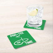 Par-T-Shirt Time White Rechteckiger Pappuntersetzer (Vor Ort)