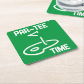 Par-T-Shirt Time White Rechteckiger Pappuntersetzer (angewinkelt)