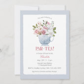 PAR-TEA Pink Kinderdusche Einladung (Vorderseite)