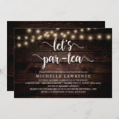 Par-tea, rustikales Brautparty Tee Party Einladung (Vorne/Hinten)