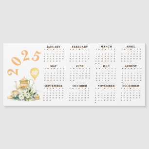 Par-Tea Yellow Floral 2025 Kalender Magnetkarte