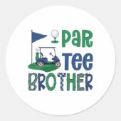 Par-tee Brother Golf Lover Birthday Party Family M Runder Aufkleber (Vorderseite)