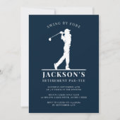 Par-tee für Navy Blue Golf Rentirement Einladung (Vorderseite)