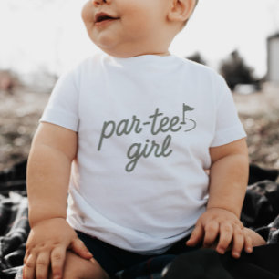 Par-tee Girl Golf 1. Geburtstag Sage Green T-Shirt