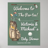 Par-tee Golf Baby Dusche Begrüßungszeichen Poster (Vorne)
