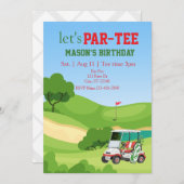 PAR-TEE, golf birthday Einladung (Vorne/Hinten)