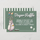 Par-tee Golf Diaper Raffle-Karte Einladung (Vorne/Hinten)