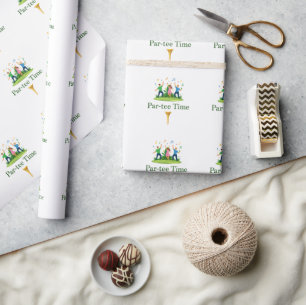 Par-tee Time Golf Geschenkpapier   Lustiges Gesche