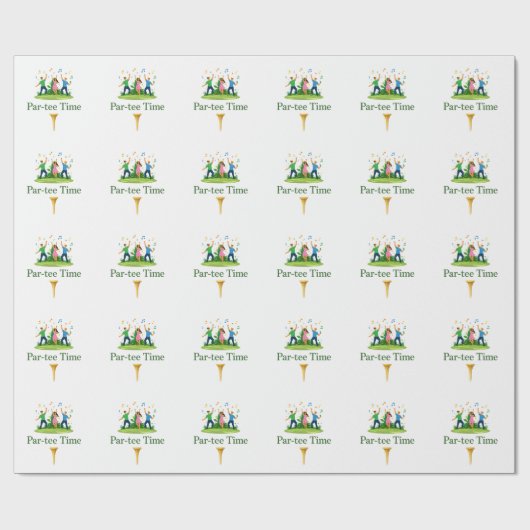 Par-tee Time Golf Wrapping Paper | Fun Gift Geschenkpapier (Flach)
