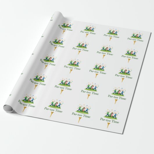 Par-tee Time Golf Wrapping Paper | Fun Gift Geschenkpapier (Ungerollt)
