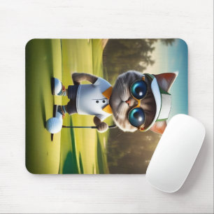 "Par-tee-Zeit: Der Coole Cat's Golf Swing!" Mousepad