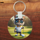 "Par-tee-Zeit: Der Coole Cat's Golf Swing!" Schlüsselanhänger (Vorderseite)