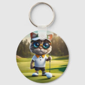 "Par-tee-Zeit: Der Coole Cat's Golf Swing!" Schlüsselanhänger (Rückseite)