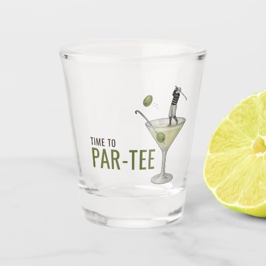 Par-Tee Zeit Golf Martini Cocktailparty Schnapsglas (Vorderseite)