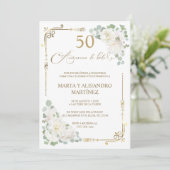 Para 50 Aniversario de Boda Einladung (Stehend Vorderseite)