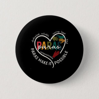 Para Heart Hilfslehrer Paraeducator Button